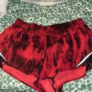 Lululemon Athletica Red and Black Athletic Shorts